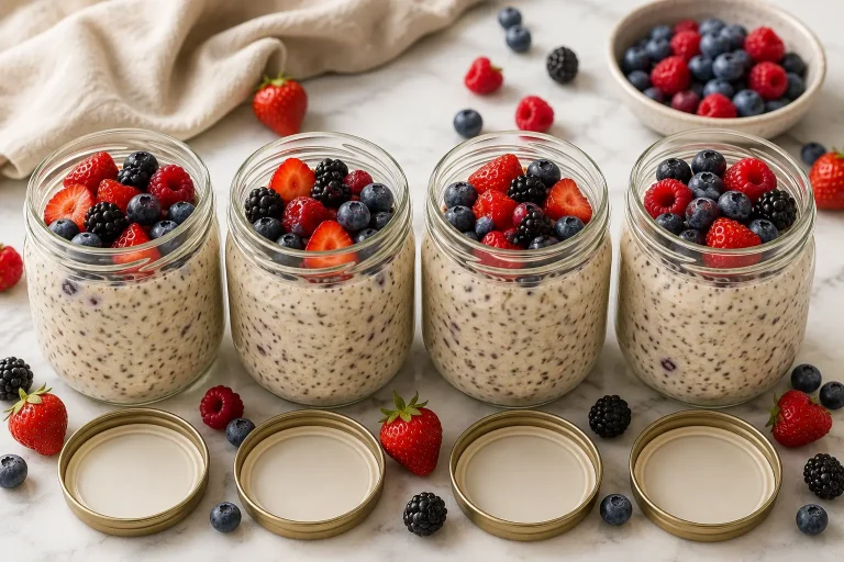 Big-Batch Berry Meal-Prep Oats (4 Jars)