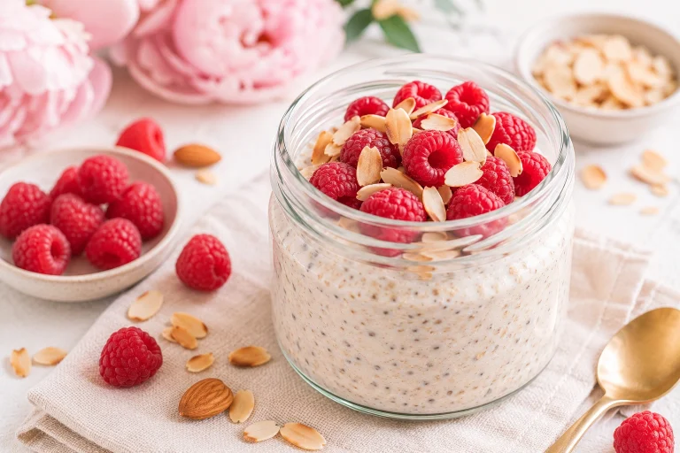 Raspberry Almond Overnight Oats