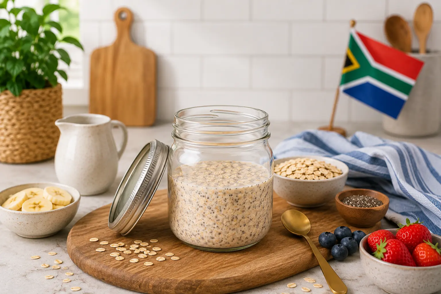 How to make overnight oats step by step in a mason jar South Africa using Jungle Oats