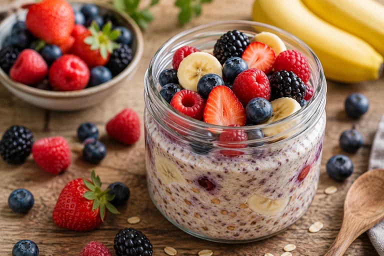 Zero-Added-Sugar Berry Overnight Oats