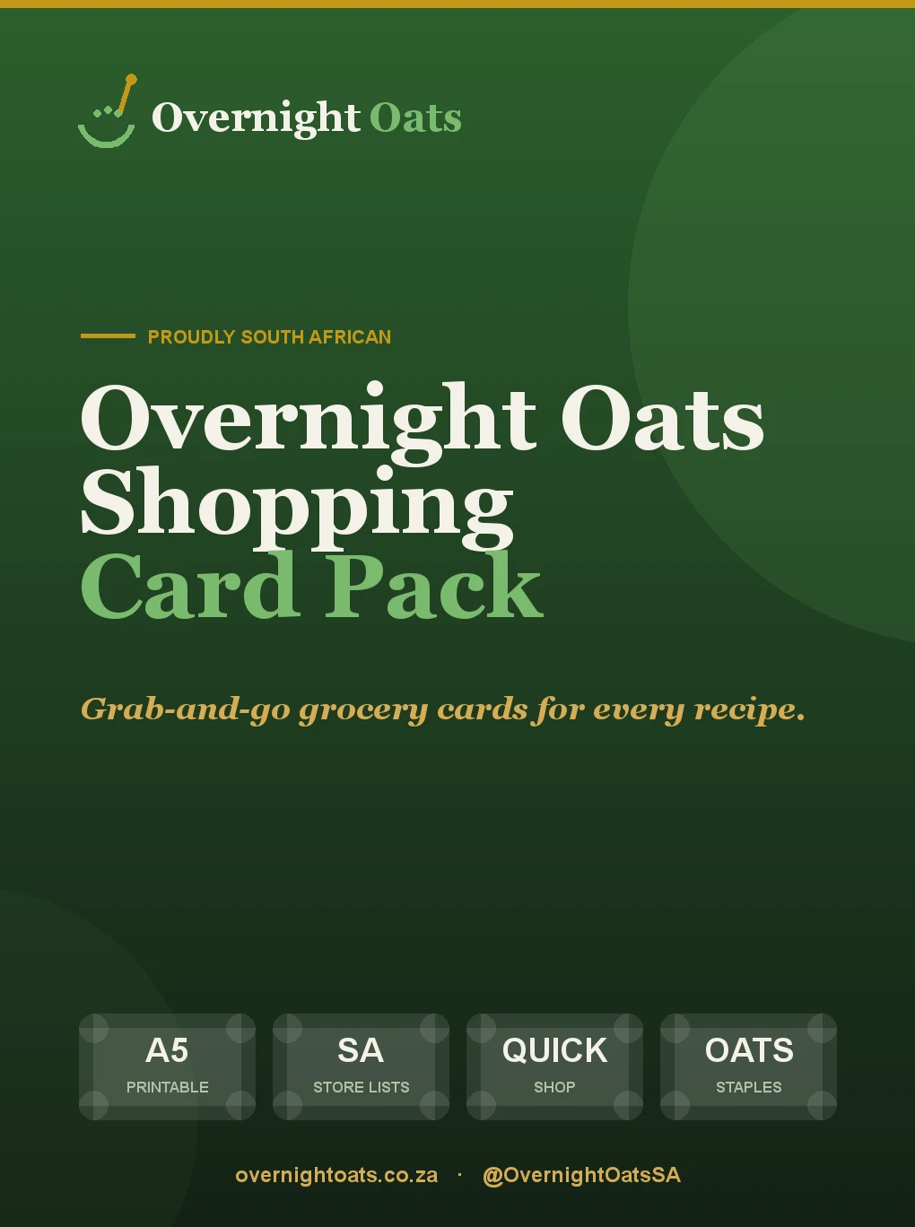 Overnight Oats SA Shopping Card Pack — Overnight Oats SA